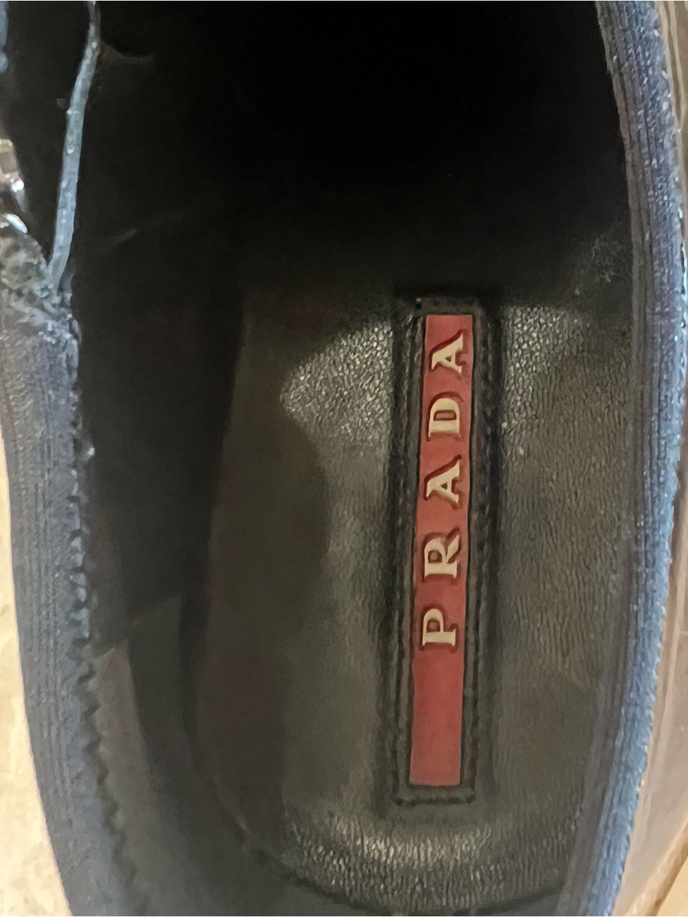Vintage Prada Black Patent Pointed Toe Zip Heels Pumps Italy Size 38.5 - Picture 7 of 7